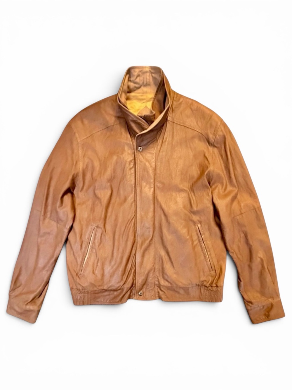 Vintage Remy USA Soft Leather Bomber Jacket Cognac Men’s 44